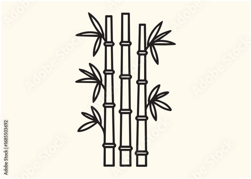 Bamboo Line art Vector design