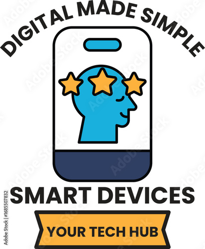 A digital made simple smart device logo
