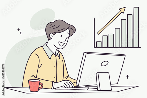 business people working, with office supplies around