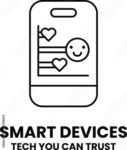 A phone with a smiling face and hearts on it