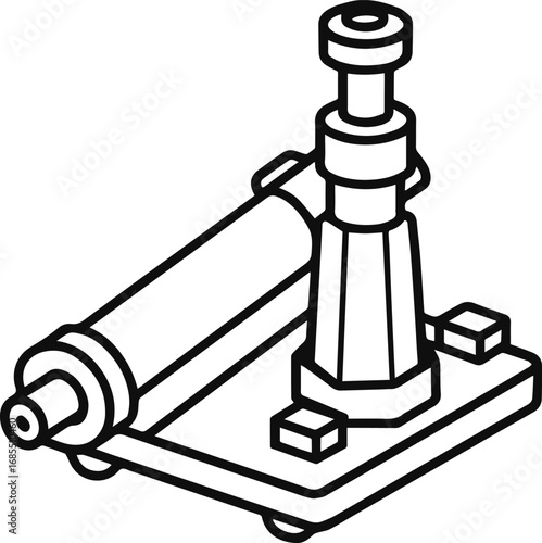 hydraulic jack outline vector illustration line art