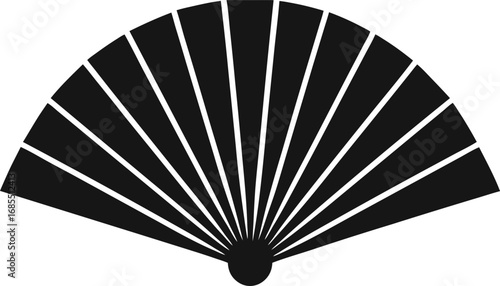 a traditional folding fan silhouette vector