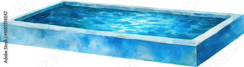 Rectangular blue water feature