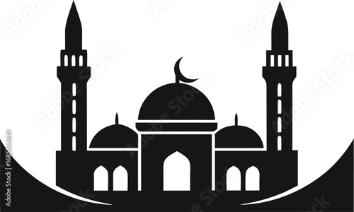 Medina city holy Concept Minar Prophet Muhammad Mosque Vector Icon