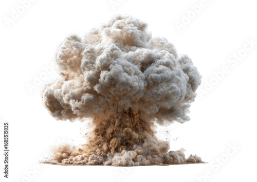 A massive explosion of beige and tan smoke