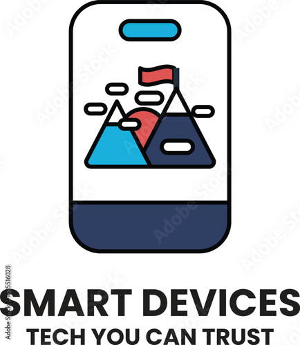 A smart device with mountains on it