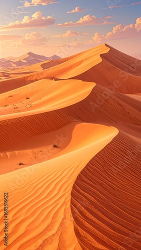 Sunrise over the Desert Dunes.