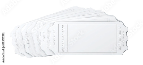 Stacked white plastic identification tags