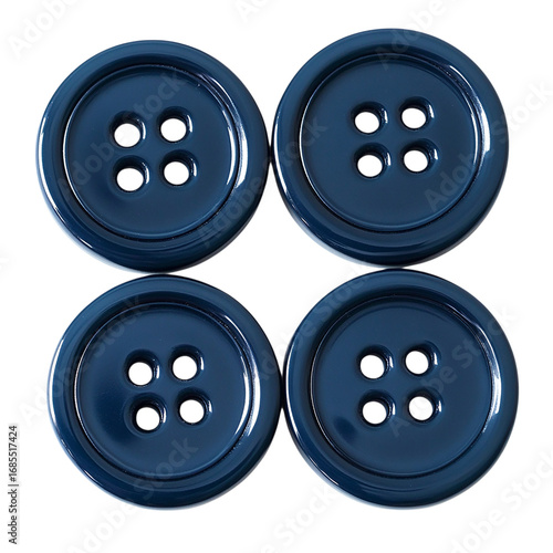 button with four holes pastel blue Isolated transparent on white background