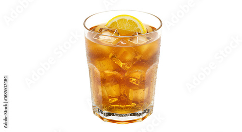Wallpaper Mural Lemon iced tea refreshment: A refreshing glass of iced tea with a lemon wedge and ice cubes, offering a cool, invigorating drink, perfect for hot days or relaxed moments. Torontodigital.ca