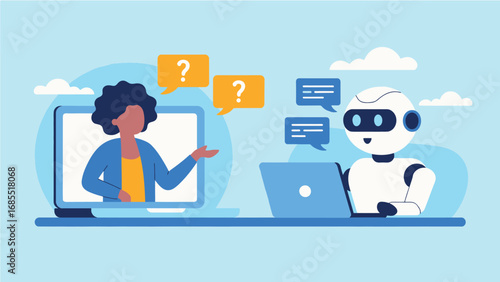 Ai and human collaboration for customer support and information gathering through technology transparent background