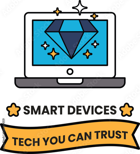 A diamond shaped logo with a blue background and a white background