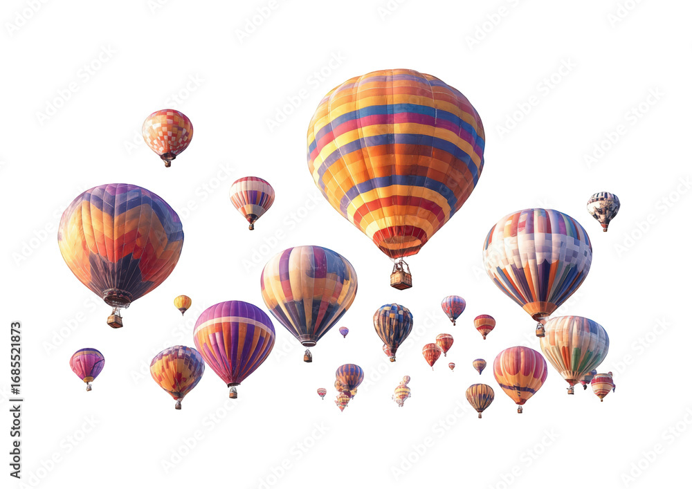 Fototapeta premium Colorful hot air balloons in a cluster (1)