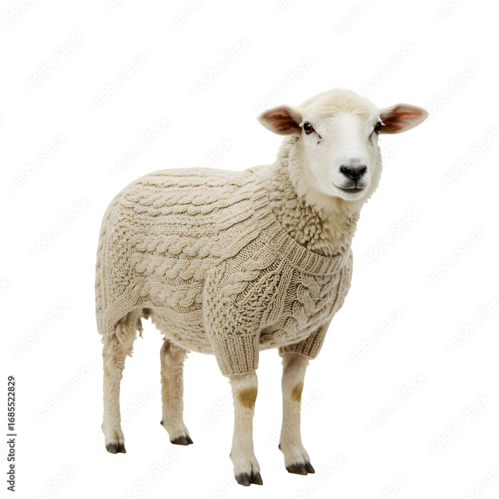 Fototapeta premium Domestic Sheep A Detailed Photograph of a White Sheep