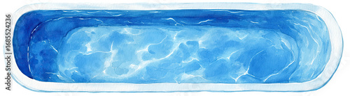 Oval hot tub with light blue water and white liner