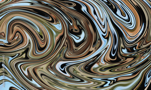 Golden liquid metal swirls form a mesmerizing spiral pattern, creating an abstract and artistic seamless background design