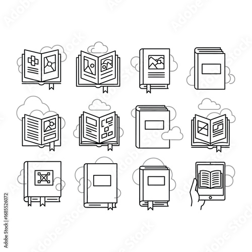 Visual Literacy: A concise illustration highlighting the evolution of the reading experience, showcasing classic books alongside digital.