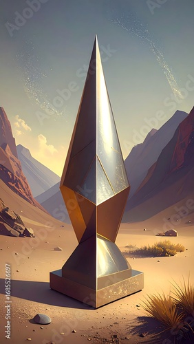 Ancient Monument in Desert Landscape.