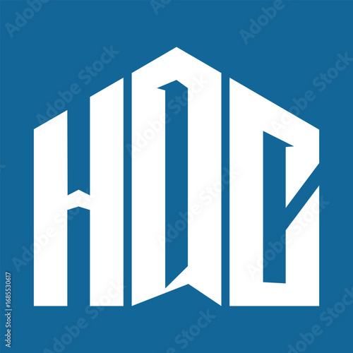 Free Download HQC letter design. HQC letter technology logo design on a Blue background. HQC  Monogram logo design for an entrepreneur and business. - GFXLoad