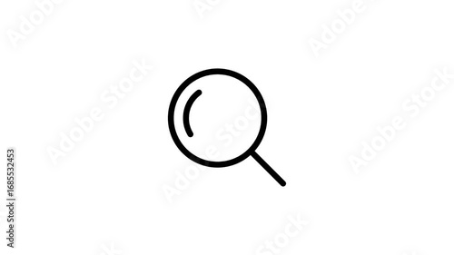 Search icon animation. Magnifying glass icon.