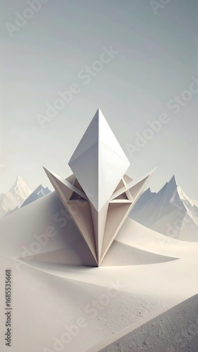 Origami Building in the Desert.