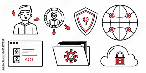 Conceptual illustration of cybersecurity and data protection measures in a digital world