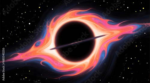 The wonder of black holes devouring nebula