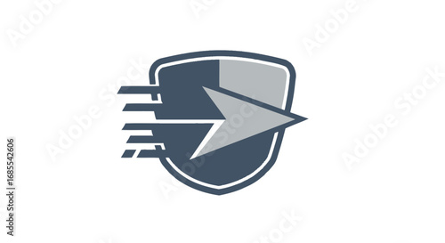 Dynamic Shield with Forward Arrow and Speed Lines Emblem. Free Download Dynamic Shield with Forward Arrow and Speed Lines Emblem. - GFXLoad