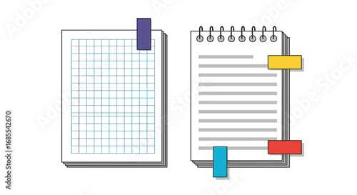 Organizing information with notepads and grids for effective planning and note taking