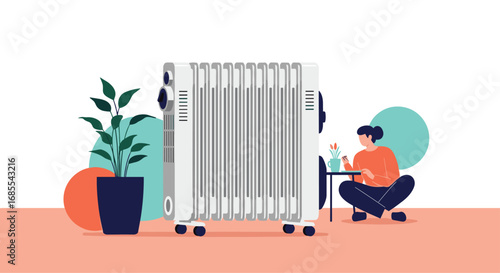 Enjoying cozy warmth indoors with a portable oil filled radiator heater in your home