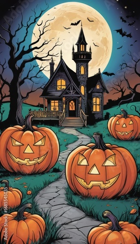 Carved pumpkins for the holiday. Halloween decor.