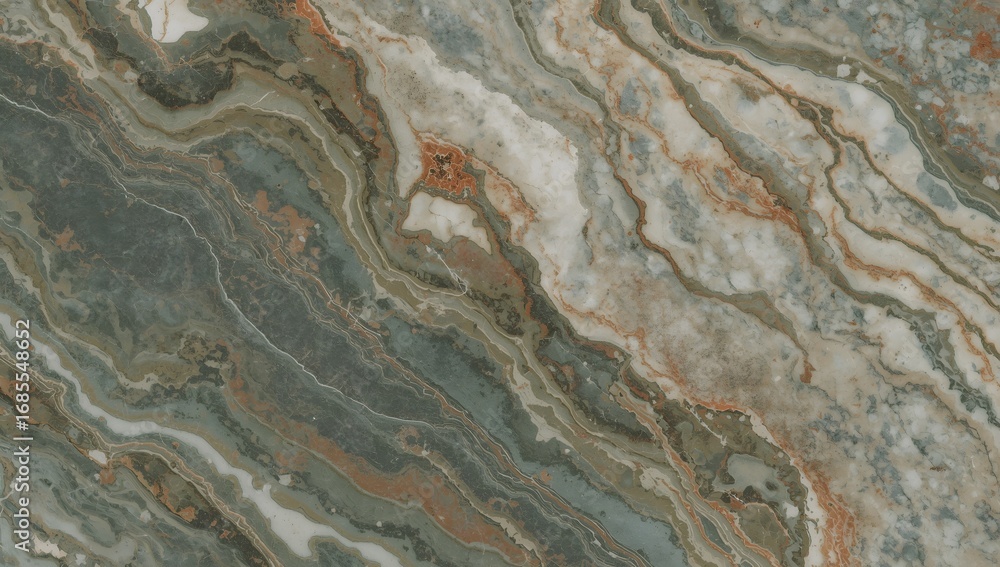 Naklejka premium Colorful Marble with Teal and Rust Veins
