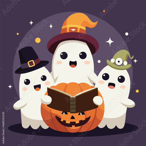 Fun Christmas vector illustration with Santa Claus and a funny snowman celebrating the winter holiday season with a cute penguin character