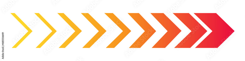 © Vectstocker - Dynamic moving arrow symbol. Colored arrow symbols. Arrow dynamic symbol, speed sideways arrow icon striped direction fast arrows symbo.