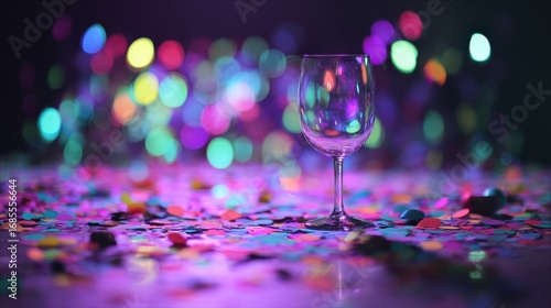 Festive atmosphere with champagne flute and party elements, suitable for anniversary parties, product launch events, or joyous occasion visuals.