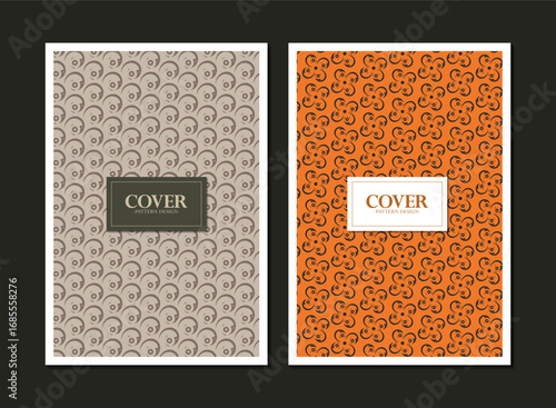 Creative Abstract Circle Element Seamless Cover Design with Two Color Option