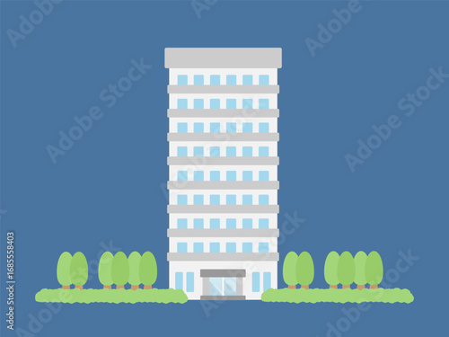 タワーマンション 高層ビル 建物 イラスト