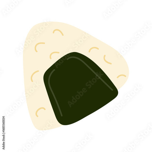 Traditional rice ball with seaweed served on a simple background highlighting cultural cuisine