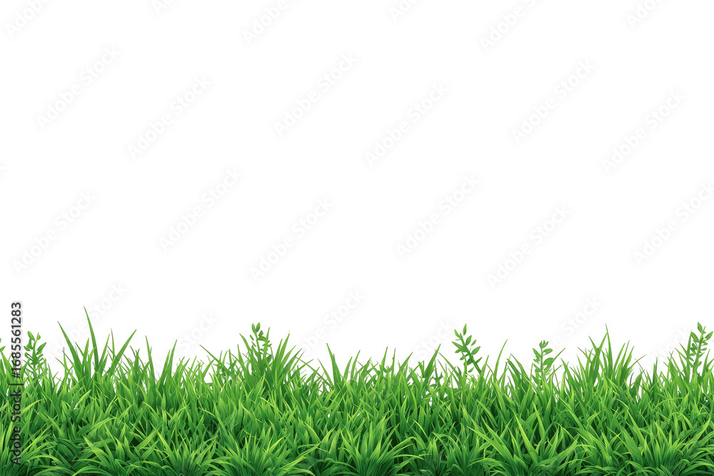 Lush green grass border against a black background (1)