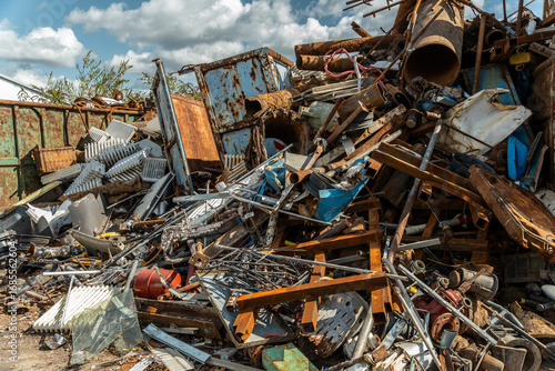 Wallpaper Mural Gemischter Metallschrott in Containern gesammelt, Köln, Nordrhein-Westfalen, Deutschland Torontodigital.ca