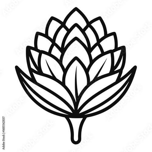 protea flower outline icon