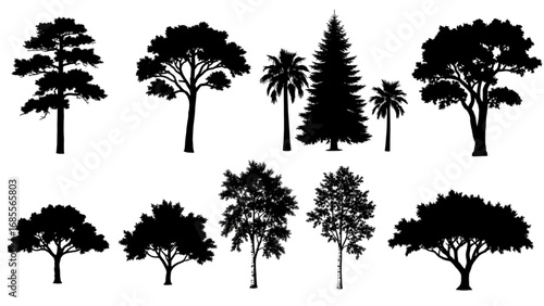 CAD Tree Line Minimal Set | Outline Symbols for Architecture and Landscape Design