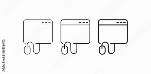 browser with mouse icon sign vector