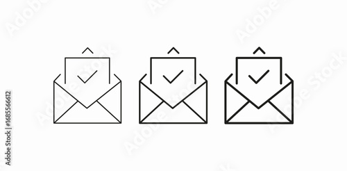 email message checkmark icon sign vector
