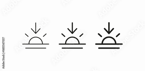 sunset over horizon icon sign vector