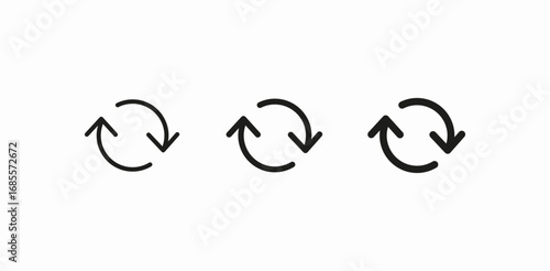 two curved arrows icon sign vector
