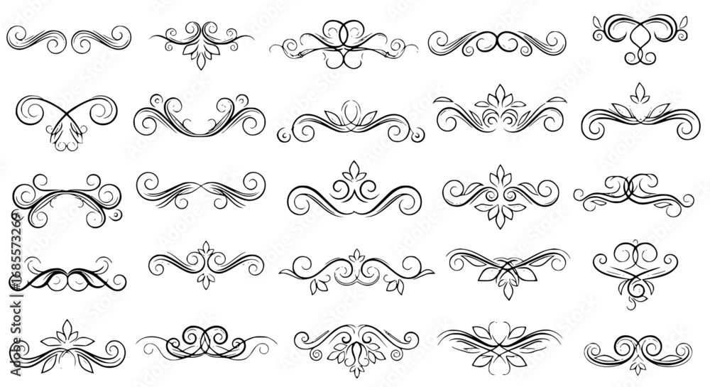 Intricate ornaments and decorative elements collection, carefully arranged to showcase their beauty and versatility. vector illustration Intricate ornaments and decorative elements collection, carefully arranged to showcase their beauty and versatility. vector illustration