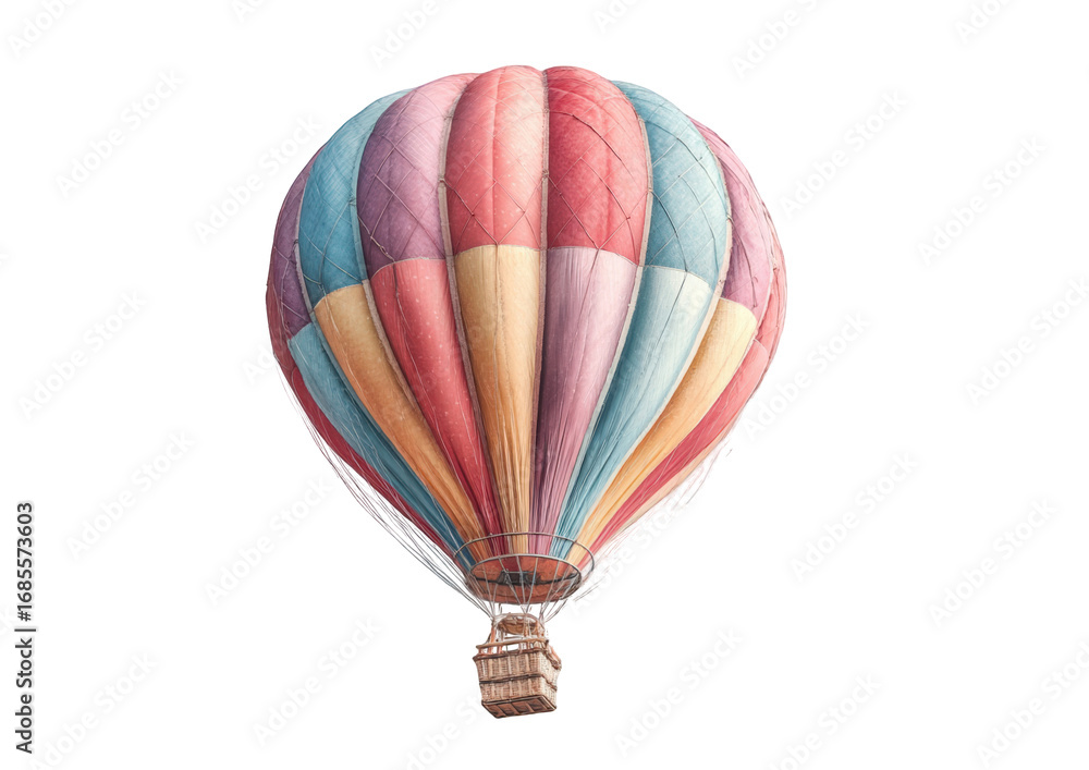 Fototapeta premium Colorful hot air balloon against black background (2)