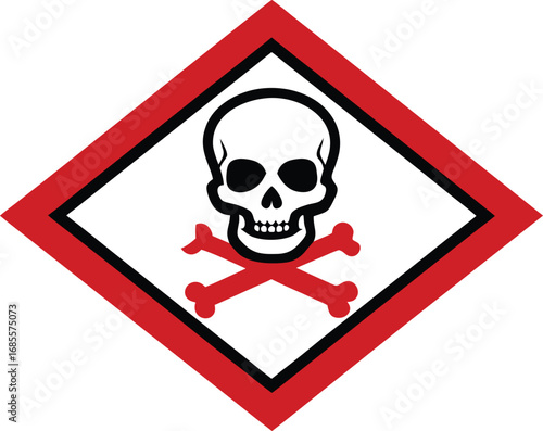 Skull and crossbones hazard symbol graphic vector