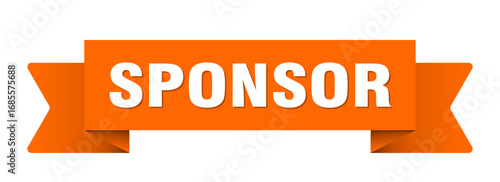 sponsor ribbon isolated on transparent background. sponsor ribbon